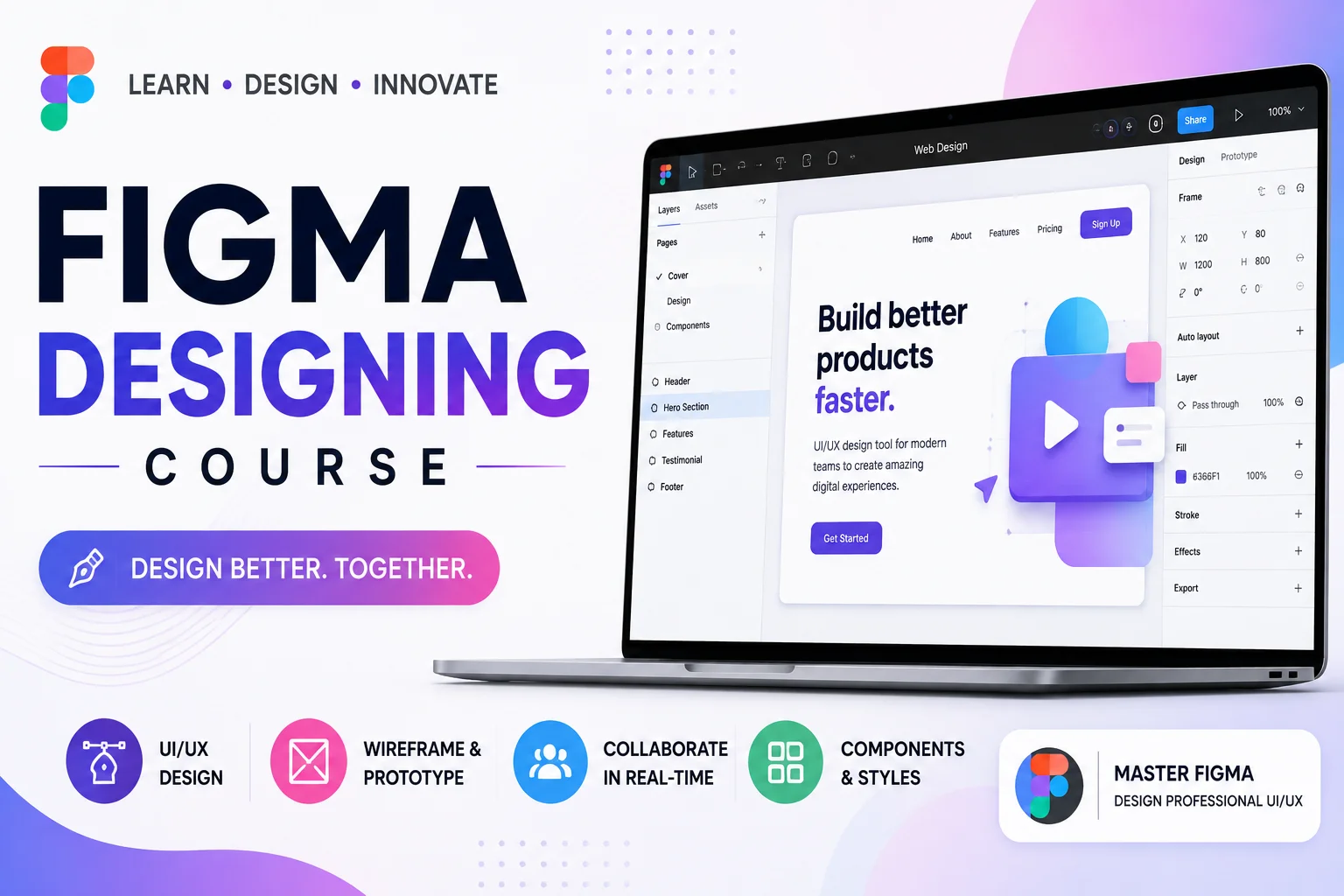 Mastering Figma: Complete UI/UX Design System & Prototyping